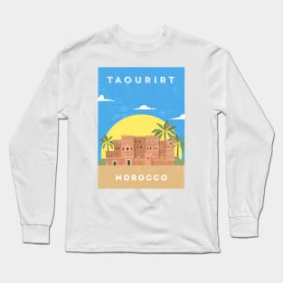 Taourirt, Morocco - Retro travel minimalist poster Long Sleeve T-Shirt